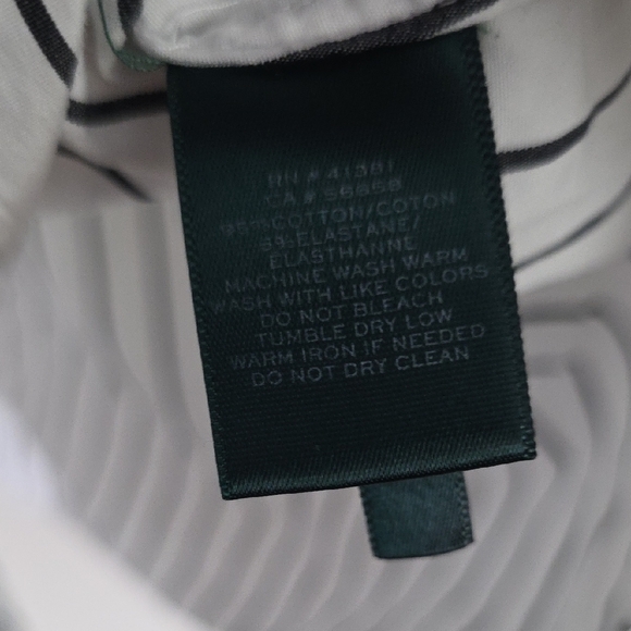 Lauren Ralph Lauren White and Black Button Down Shirt - Picture 3 of 5